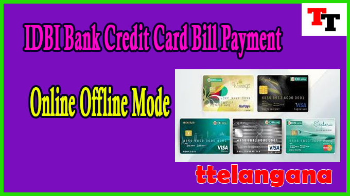 IDBI Bank Credit Card Bill Payment Online Offline Mode